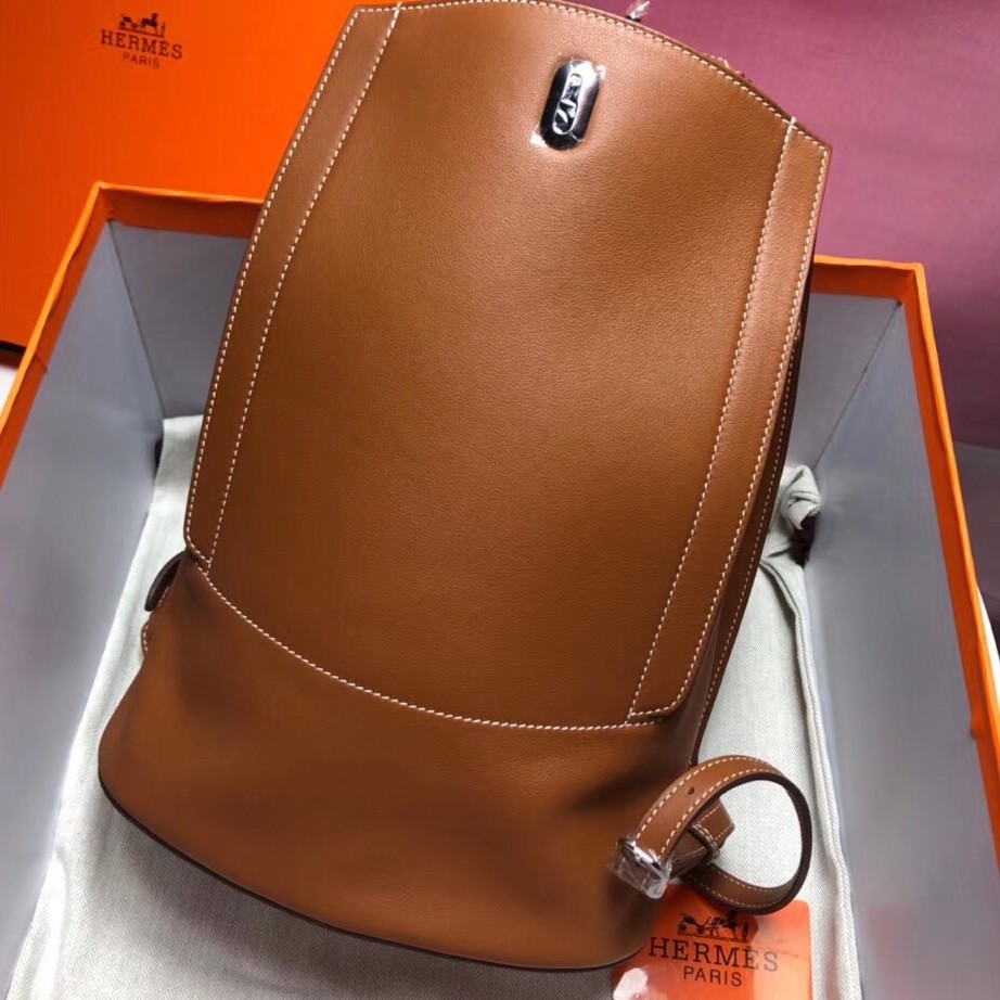 Hermes GR24 Backpack In Gold Swift Calfskin