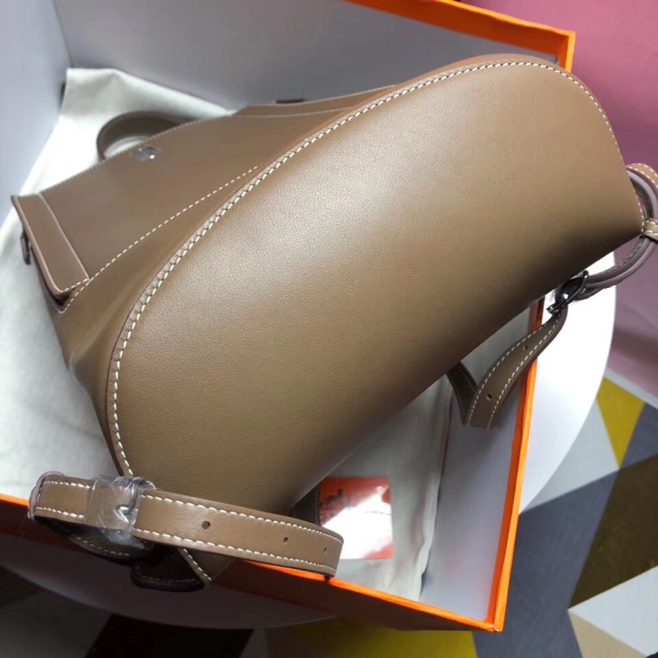 Hermes GR24 Backpack In Taupe Swift Calfskin