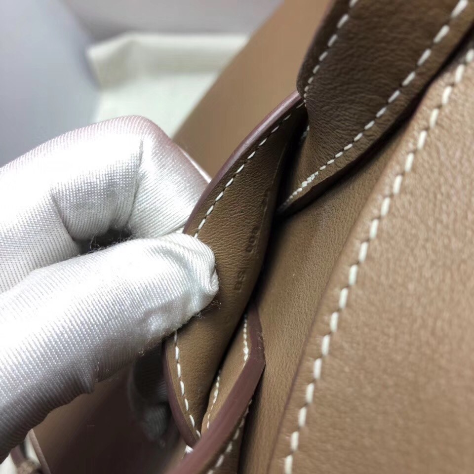 Hermes GR24 Backpack In Taupe Swift Calfskin