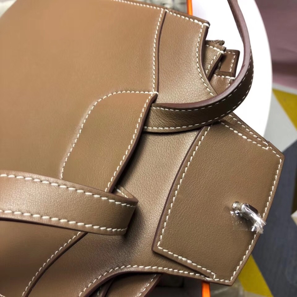 Hermes GR24 Backpack In Taupe Swift Calfskin