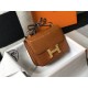 Hermes Constance 18cm Bag In Brown Embossed Crocodile