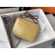 Hermes Constance 18cm Bag In Jaune Poussin Embossed Crocodile