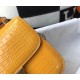 Hermes Constance 18cm Bag In Yellow Embossed Crocodile