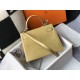 Hermes Kelly 28cm Bag In Jaune Poussin Embossed Crocodile GHW