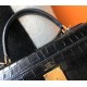 Hermes Kelly 28cm Bag In Black Embossed Crocodile GHW