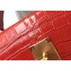 Hermes Kelly 25 cm Bag In Red Embossed Crocodile