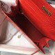 Hermes Kelly 25 cm Bag In Red Embossed Crocodile