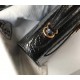 Hermes Kelly 25cm Bag In Black Embossed Crocodile