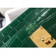 Hermes Kelly 25cm Bag In Green Embossed Crocodile