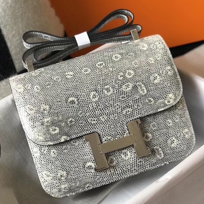 Hermes Constance 24cm Bag In Ombre Embossed Natural Lizard