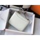 Hermes Constance 24cm Bag In White Embossed Crocodile