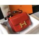 Hermes Constance 24cm Bag In Red Embossed Crocodile