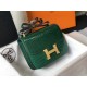 Hermes Constance 24cm Bag In Green Embossed Crocodile