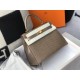 Hermes Kelly 25cm Bag In Taupe Embossed Crocodile