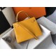 Hermes Kelly 25cm Bag In Yellow Embossed Crocodile