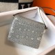 Hermes Roulis Mini Bag In White Crocodile With Natural Lizard