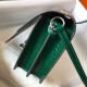 Hermes Roulis Mini Bag In Green Crocodile With Natural Lizard