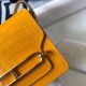 Hermes Roulis Mini Bag In Yellow Embossed Crocodile Calfskin