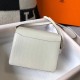 Hermes Roulis Mini Bag In White Embossed Crocodile Calfskin