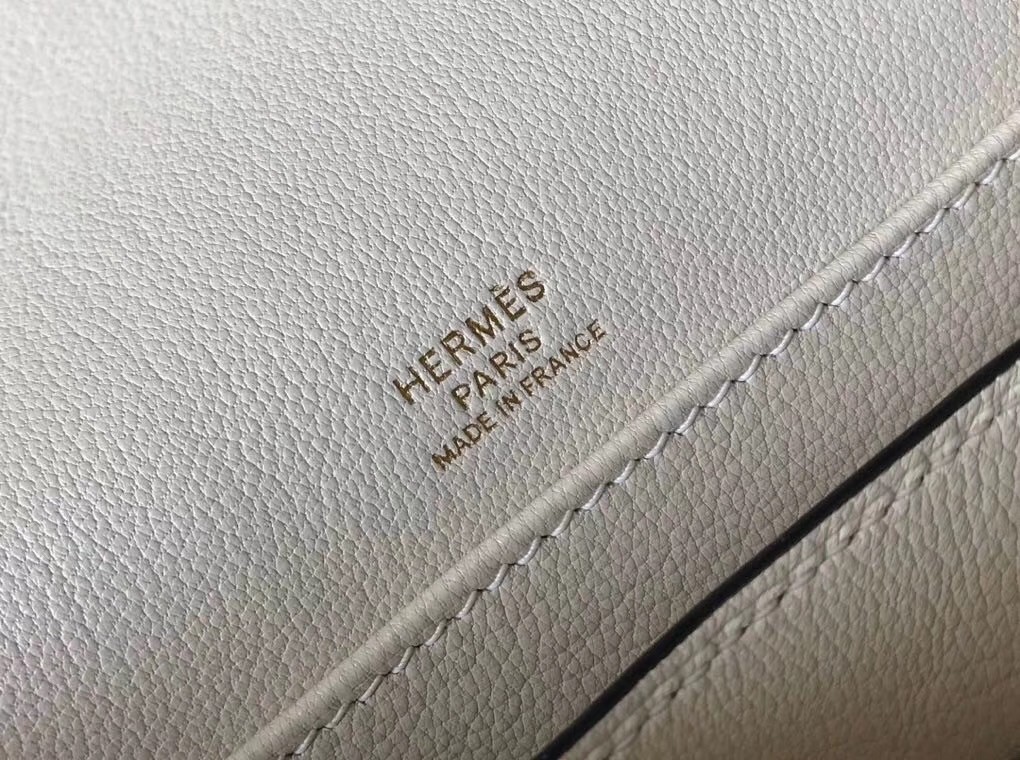 Hermes Roulis Mini Bag In White Embossed Crocodile Calfskin