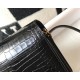 Hermes Roulis Mini Bag In Black Embossed Crocodile Calfskin