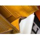 Hermes Kelly Pochette Bag In Yellow Embossed Crocodile Leather