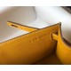 Hermes Kelly Pochette Bag In Yellow Embossed Crocodile Leather