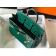 Hermes Birkin 25cm Bag In Green Embossed Crocodile Leather