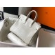 Hermes Birkin 25cm Bag In White Embossed Crocodile Leather