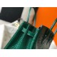 Hermes Birkin 30cm Bag In Green Embossed Crocodile Leather