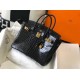 Hermes Birkin 30cm Bag In Black Embossed Crocodile Leather