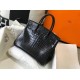 Hermes Birkin 30cm Bag In Black Embossed Crocodile Leather