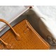 Hermes Birkin 25cm Bag In Gold Embossed Crocodile Leather