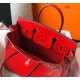 Hermes Birkin 30cm Bag In Red Embossed Crocodile Leather