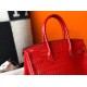 Hermes Birkin 30cm Bag In Red Embossed Crocodile Leather