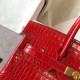 Hermes Birkin 30cm Bag In Red Embossed Crocodile Leather