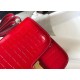 Hermes Constance 18cm Bag In Red Embossed Crocodile