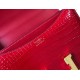 Hermes Constance 18cm Bag In Red Embossed Crocodile