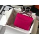 Hermes Constance 18cm Bag In Rose Red Embossed Crocodile