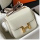 Hermes Constance 18cm Bag In White Embossed Crocodile