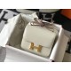 Hermes Constance 18cm Bag In White Embossed Crocodile