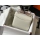 Hermes Constance 18cm Bag In White Embossed Crocodile