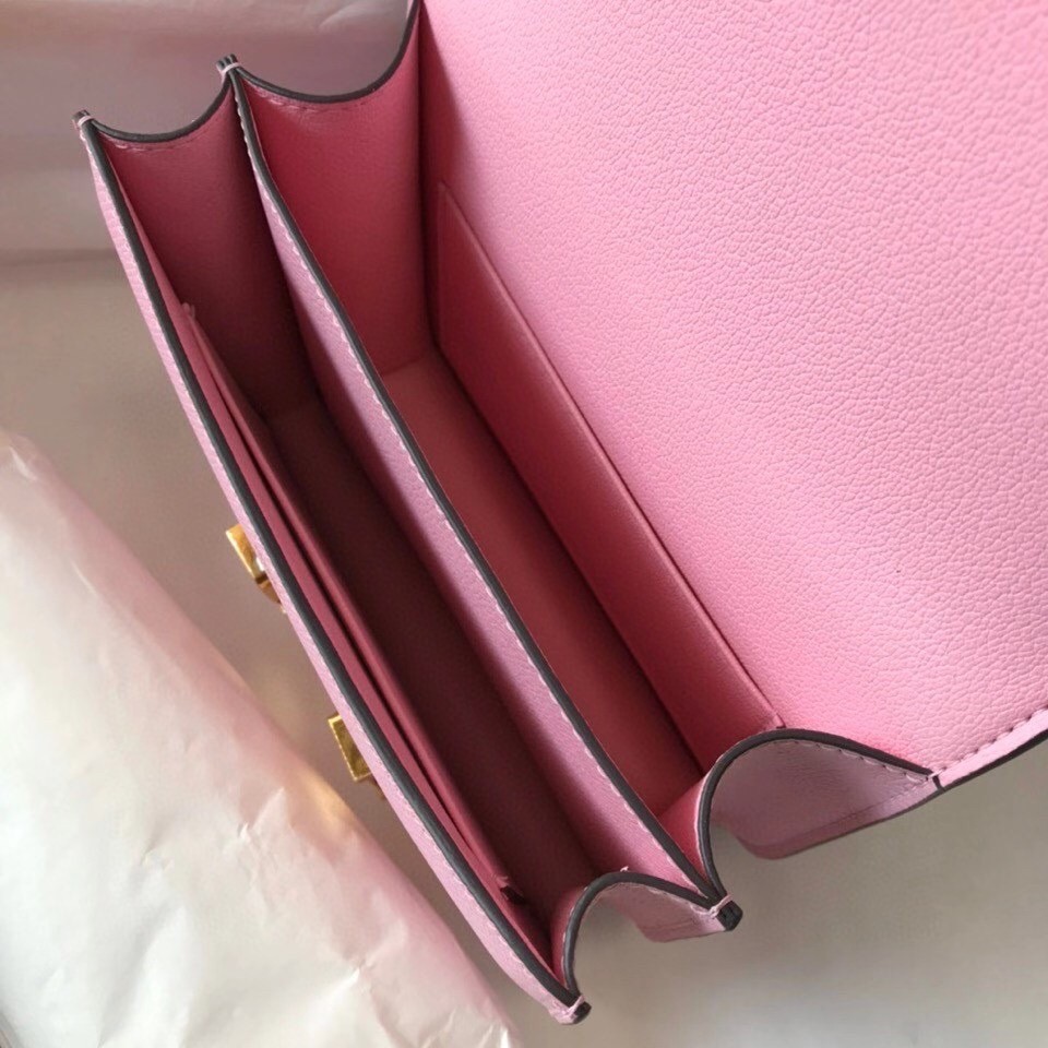 Hermes Mini Constance 18cm Epsom Mauve Sylvestre Bag