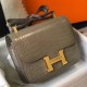 Hermes Constance 24cm Bag In Taupe Embossed Crocodile