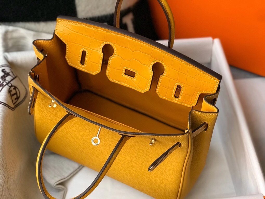 Hermes Touch Birkin 25cm Limited Edition Yellow Bag