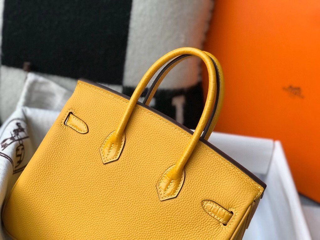 Hermes Touch Birkin 25cm Limited Edition Yellow Bag