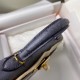 Hermes Gris Agate Ostrich Kelly Mini II Handmade Bag