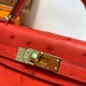 Hermes Red Ostrich Kelly Mini II Handmade Bag