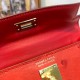 Hermes Red Ostrich Kelly Mini II Handmade Bag