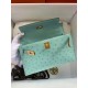 Hermes Aqua Kelly Pochette Ostrich Handmade Bag